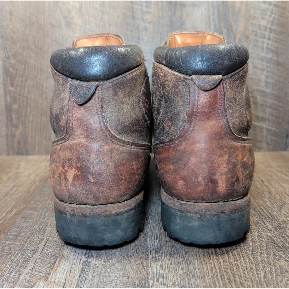 Vasque Vintage Mens 9.5 D Brown Leather Lace Up Mountain Hiking Boots Vibram USA